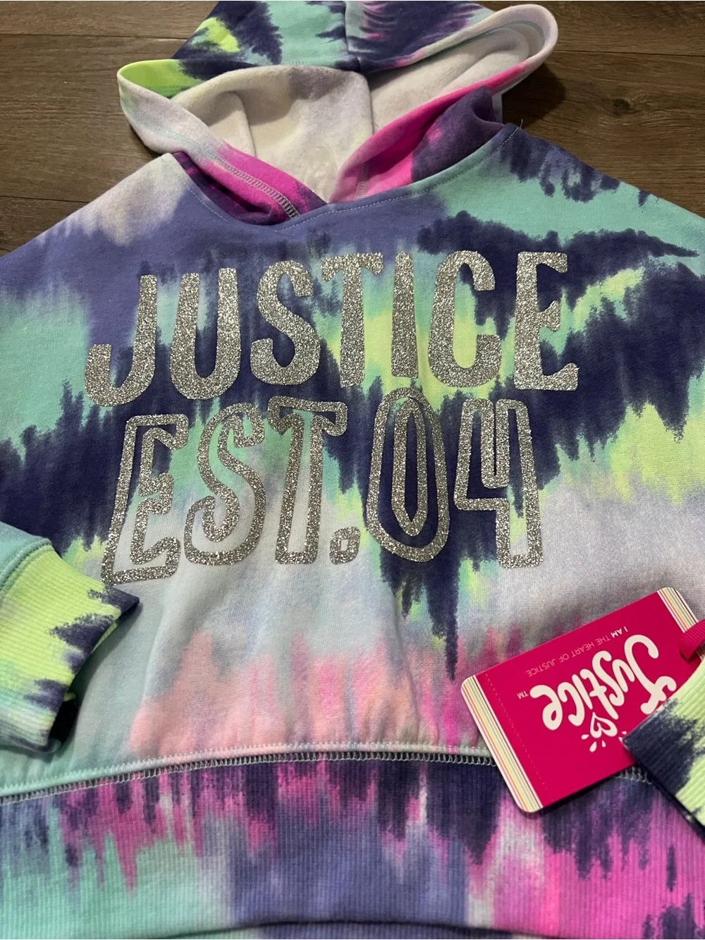 Justice Tie Dye Hoodie Size XS (5-6) New